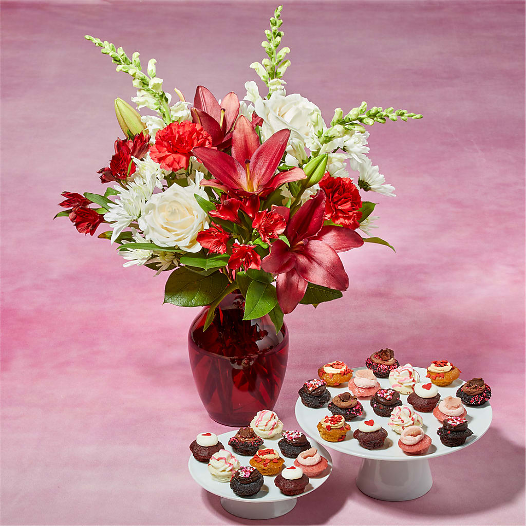 Bite of Romance Bouquet and 25 Cupcake Bundle